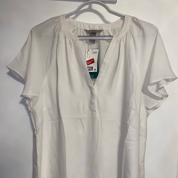 H&M White Blouse with Short Sleeve - Picture 2 of 11